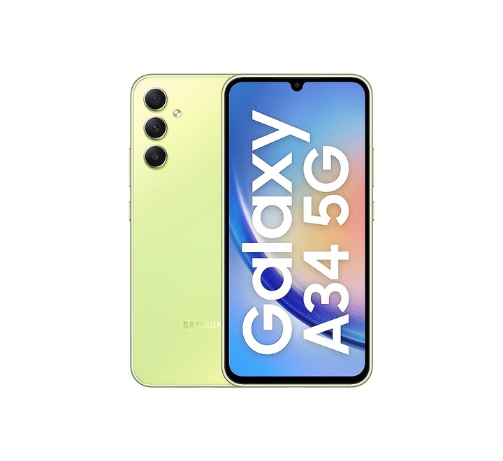 Samsung Galaxy A34 5G (Awesome Lime 8GB 128GB Storage) | 48 MP No Shake Cam (OIS) | IP67 | Gorilla Glass 5 | Voice Focus | Without Charger (A346ELGC GREEN)